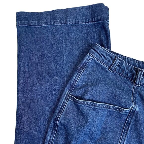 Metrostyle Sz 8 Vtg Y2K Relaxed Baggy Cargo Jeans Dark Wash Pockets Streetwear - Picture 12 of 16